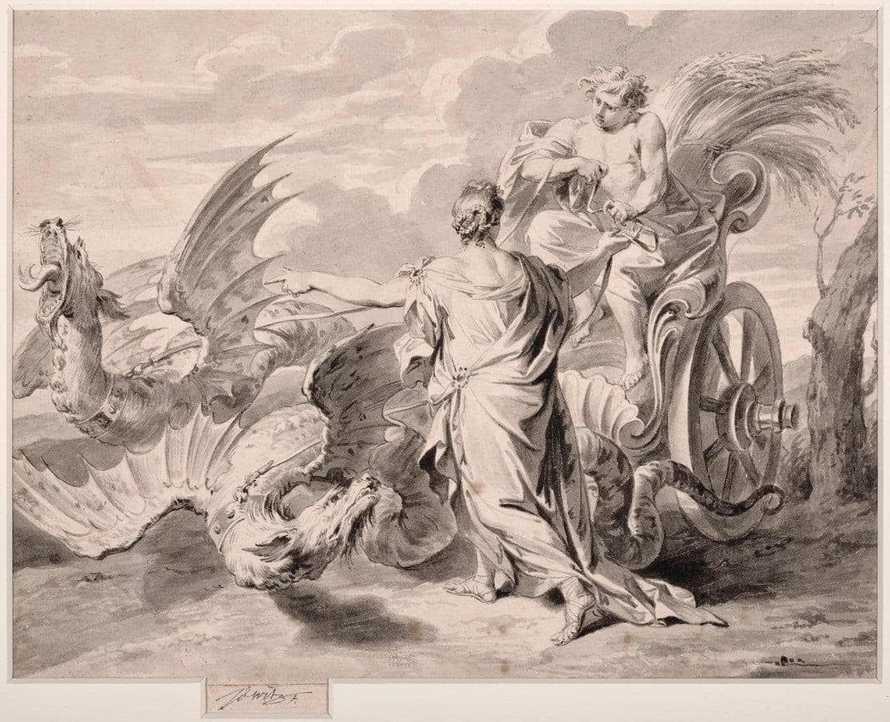 Ceres Relinquishing her Dragons to Triptolemus
Jacob  de Wit 18th Century
2022.12.1