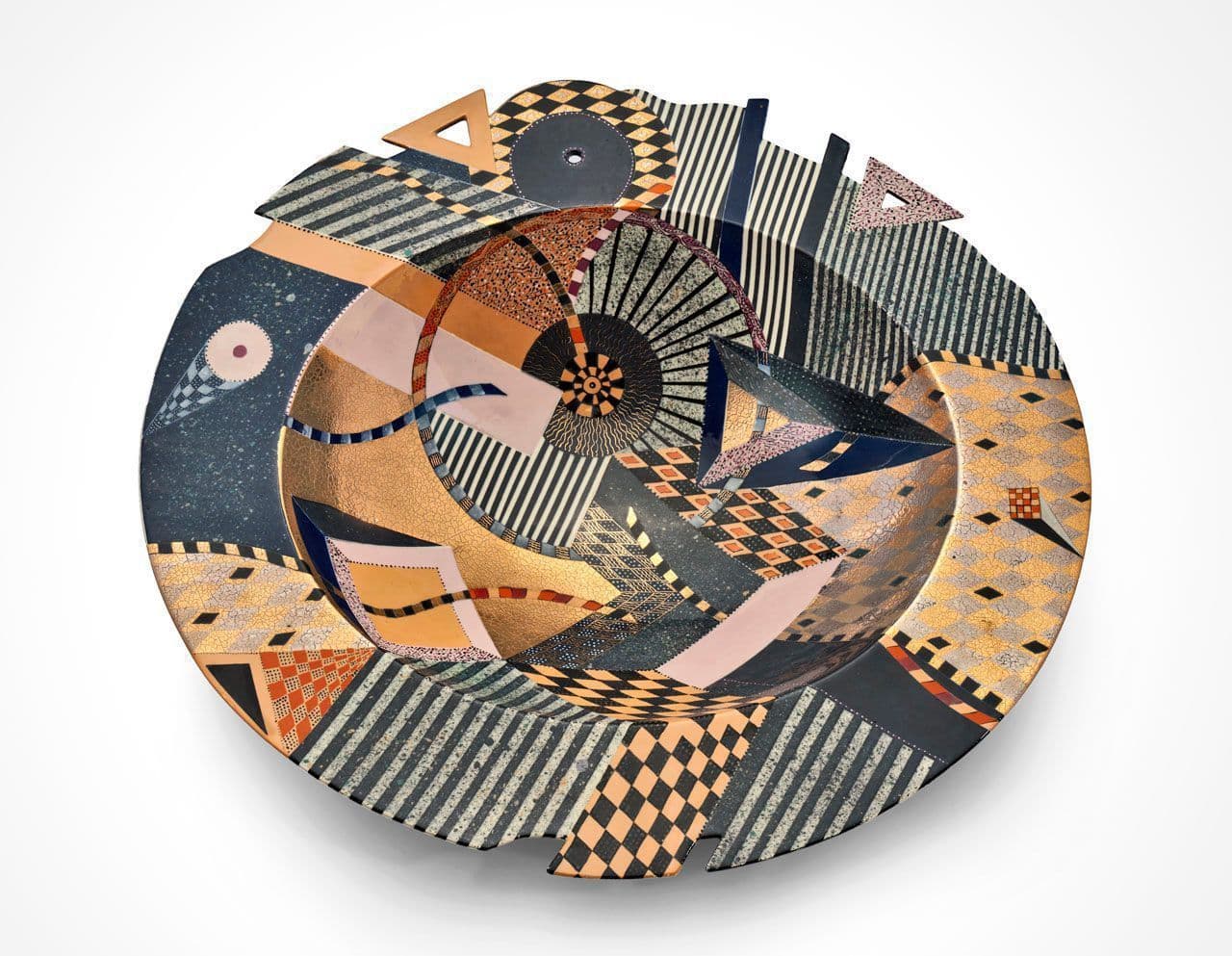 Blue and Gold Oval Platter