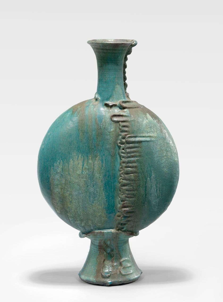 Turquoise Flat-Sided Vase