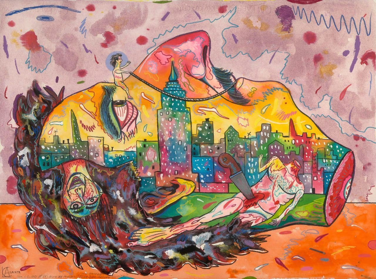 Self-Portrait: After My Painting "Tough Ride Around in the City"