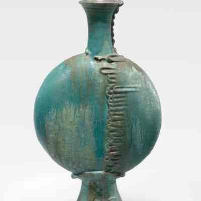 Turquoise Flat-Sided Vase
