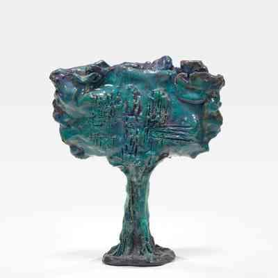 Small Abstract Turquoise Vase