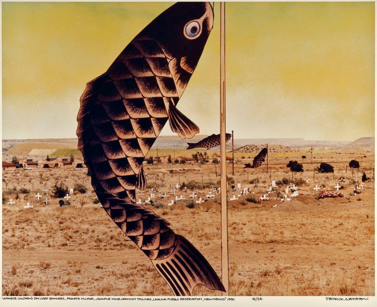 Japanese Children's Day Carp Banners, Paguate Village, Jackpile Mine Uranium Tailings, Laguna Pueblo Reservation, New Mexico, from "Nuclear Enchantment" Japanese Children's Day Carp Banners, Paguate Village, Jackpile Mine Uranium Tailings, Laguna Pueblo Reservation, New Mexico, from "Nuclear Enchantment"