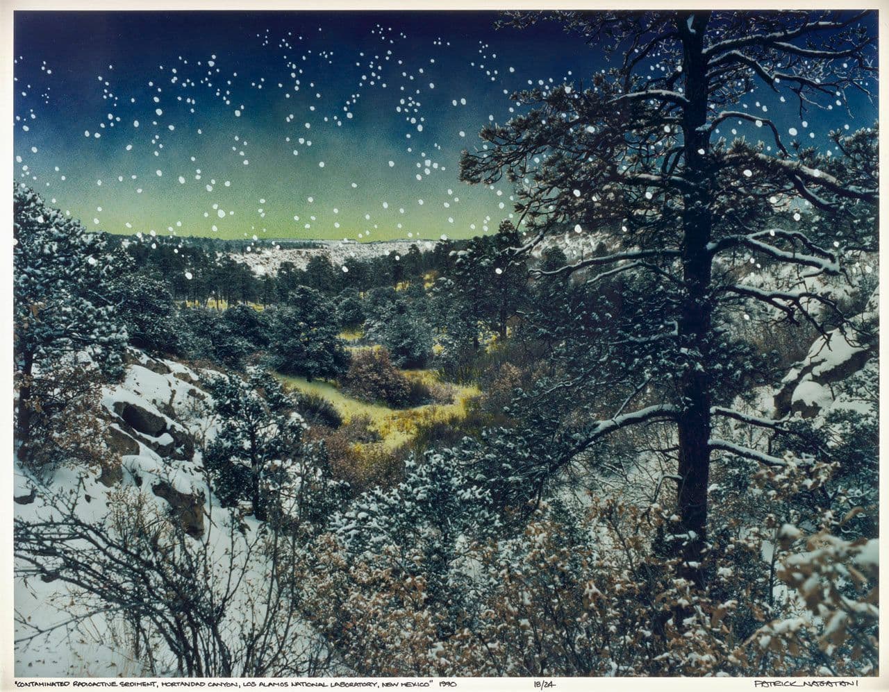 Contaminated Radioactive Sediment, Mortandad Canyon, Los Alamos National Laboratory, New Mexico, from "Nuclear Enchantment"
Patrick Nagatani
20th Century
2022.157.11 Contaminated Radioactive Sediment, Mortandad Canyon, Los Alamos National Laboratory, New Mexico, from "Nuclear Enchantment"