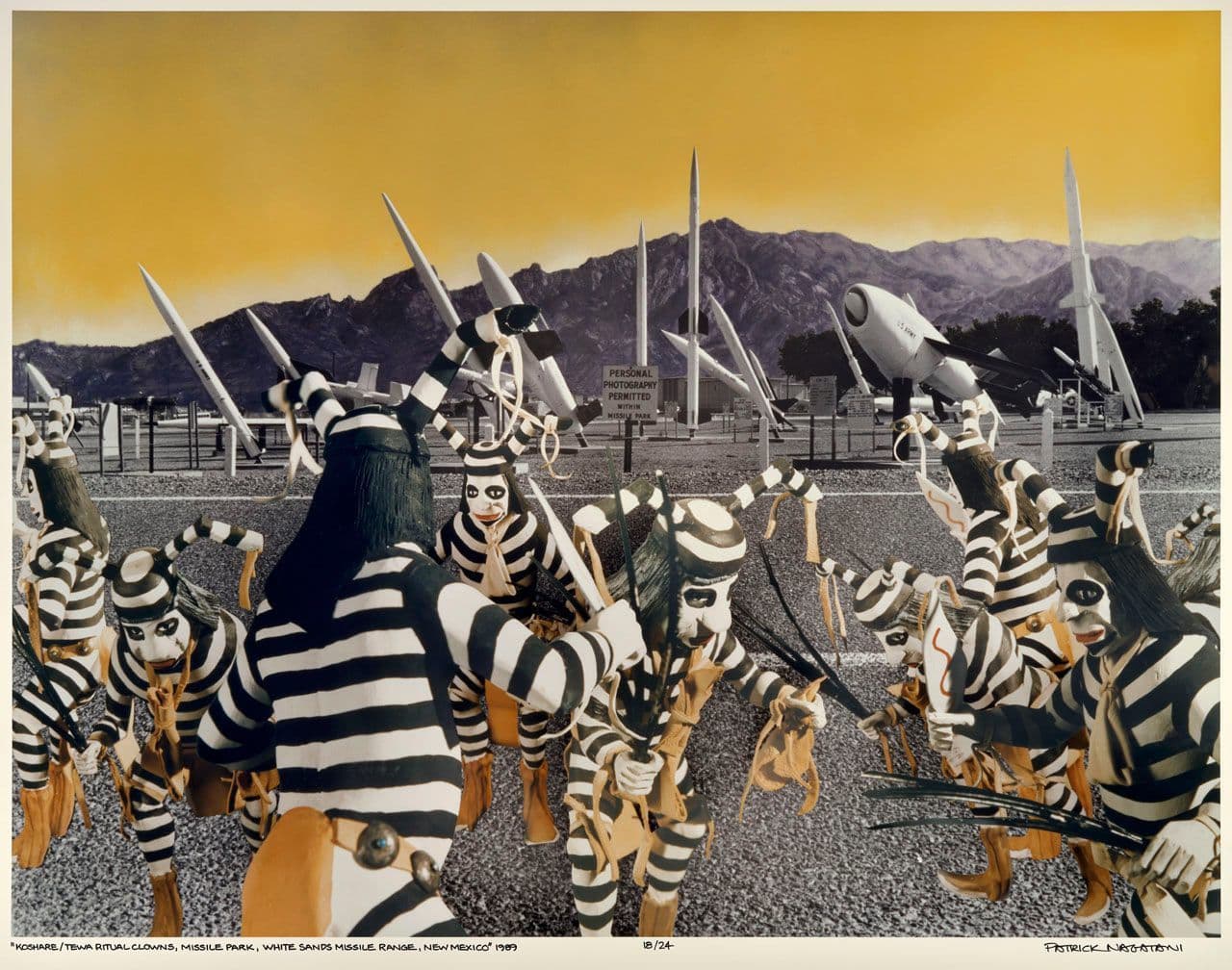 Koshare/Tewa Ritual Clowns, Missile Park, White Sands Missile Range, New Mexico, from "Nuclear Enchantment" Koshare/Tewa Ritual Clowns, Missile Park, White Sands Missile Range, New Mexico, from "Nuclear Enchantment"