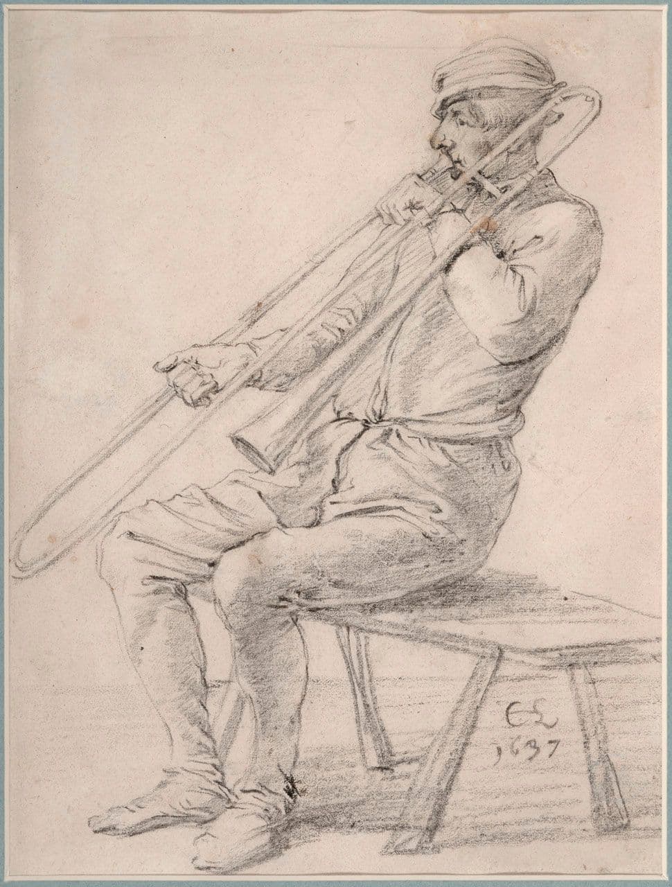 A Seated Man Playing a Sackbut
Cornelis Saftleven
17th Century
2015.14 A Seated Man Playing a Sackbut
Cornelis Saftleven
17th Century
2015.14