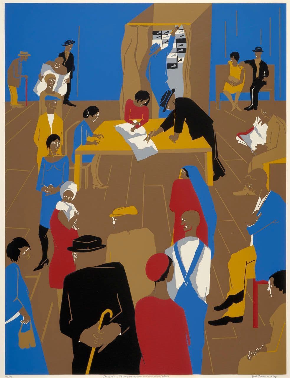 The 1920's...The Migrants Cast Their Ballots
Jacob Lawrence
20th Century
1975.28.8 The 1920's...The Migrants Cast Their Ballots