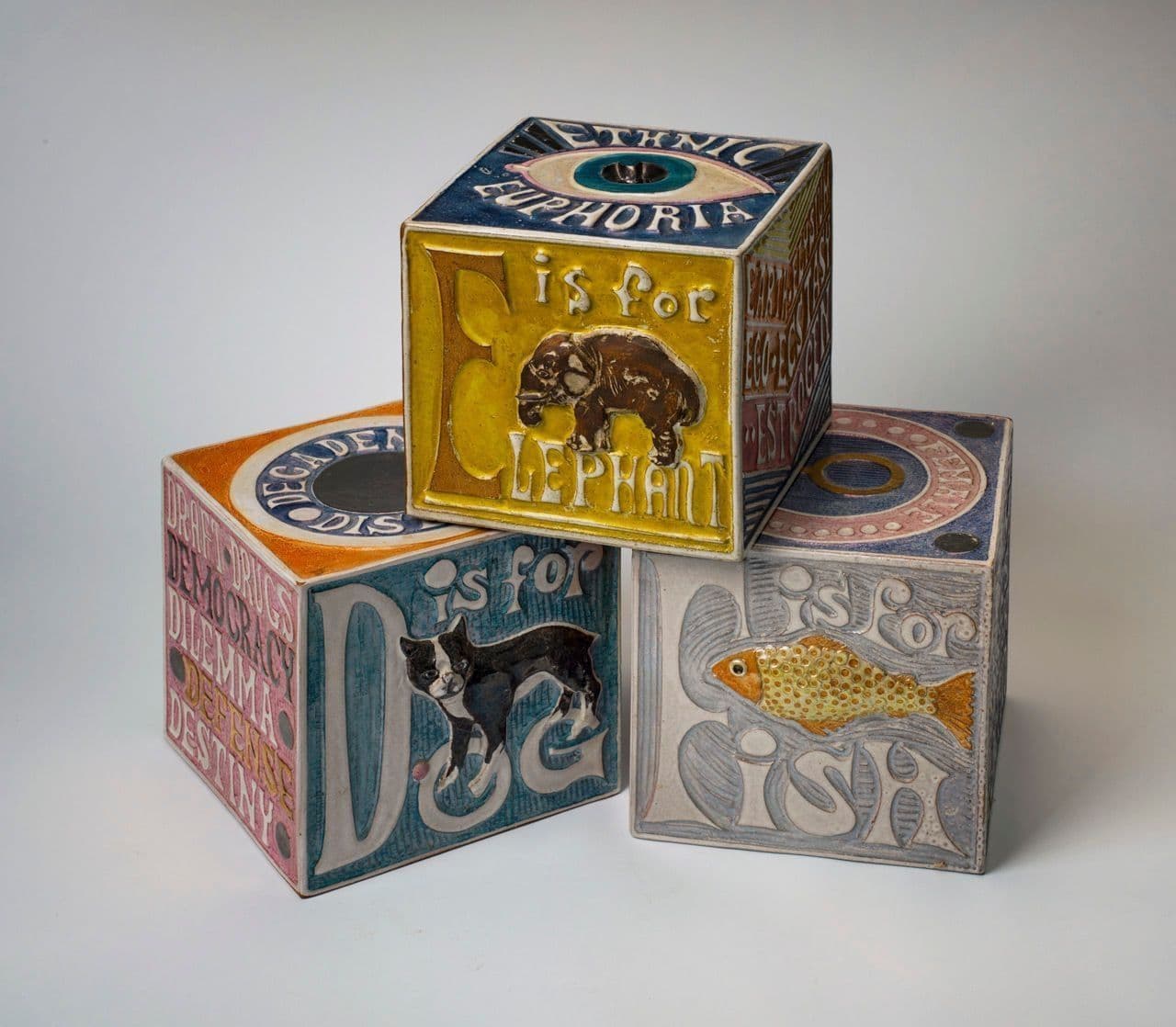 ABC Blocks: Dog, Elephant, Fish
Ruth Rippon
20th Century
2018.130.17.a-.c ABC Blocks: Dog, Elephant, Fish
Ruth Rippon
20th Century
2018.130.17.a-.c