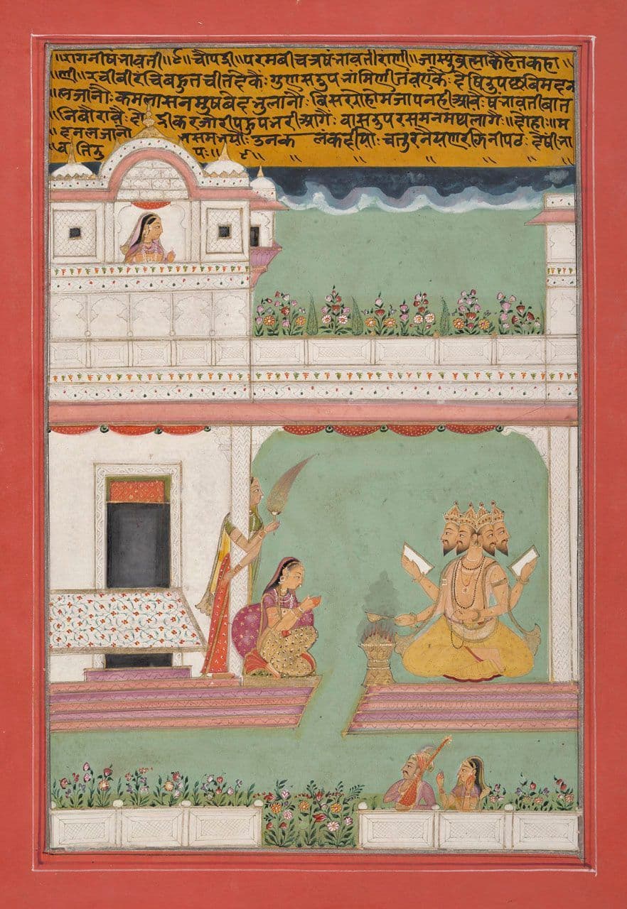 Khambavati Ragini, Folio from a Ragamala Series
Indian, Jaipur (18th century)
18th Century
2011.98.7 Khambavati Ragini, Folio from a Ragamala Series
