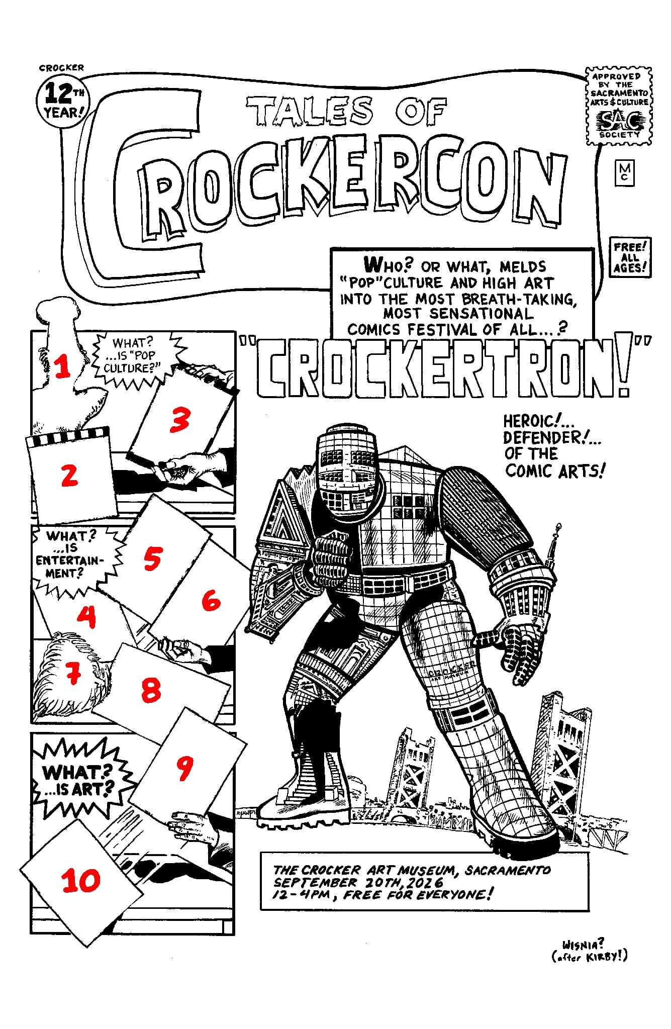 A key to the artworks referenced in the 2026 CrockerCon poster.