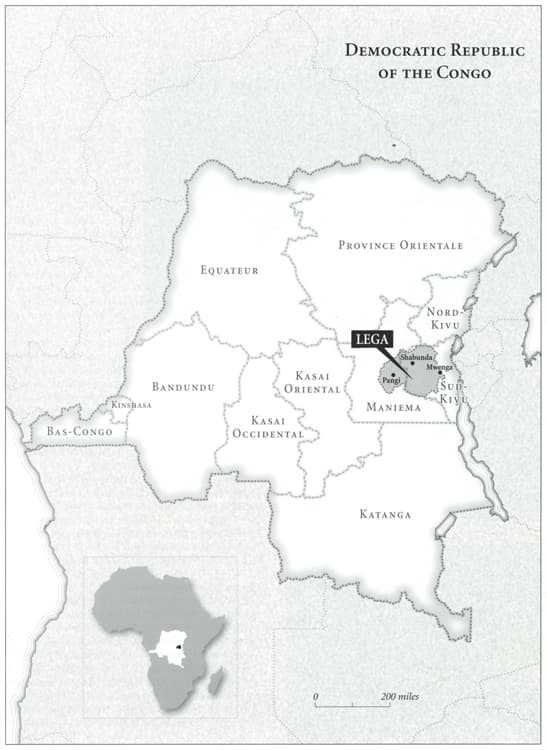 A map from Art of the Lega by Elizabeth Cameron (2001).