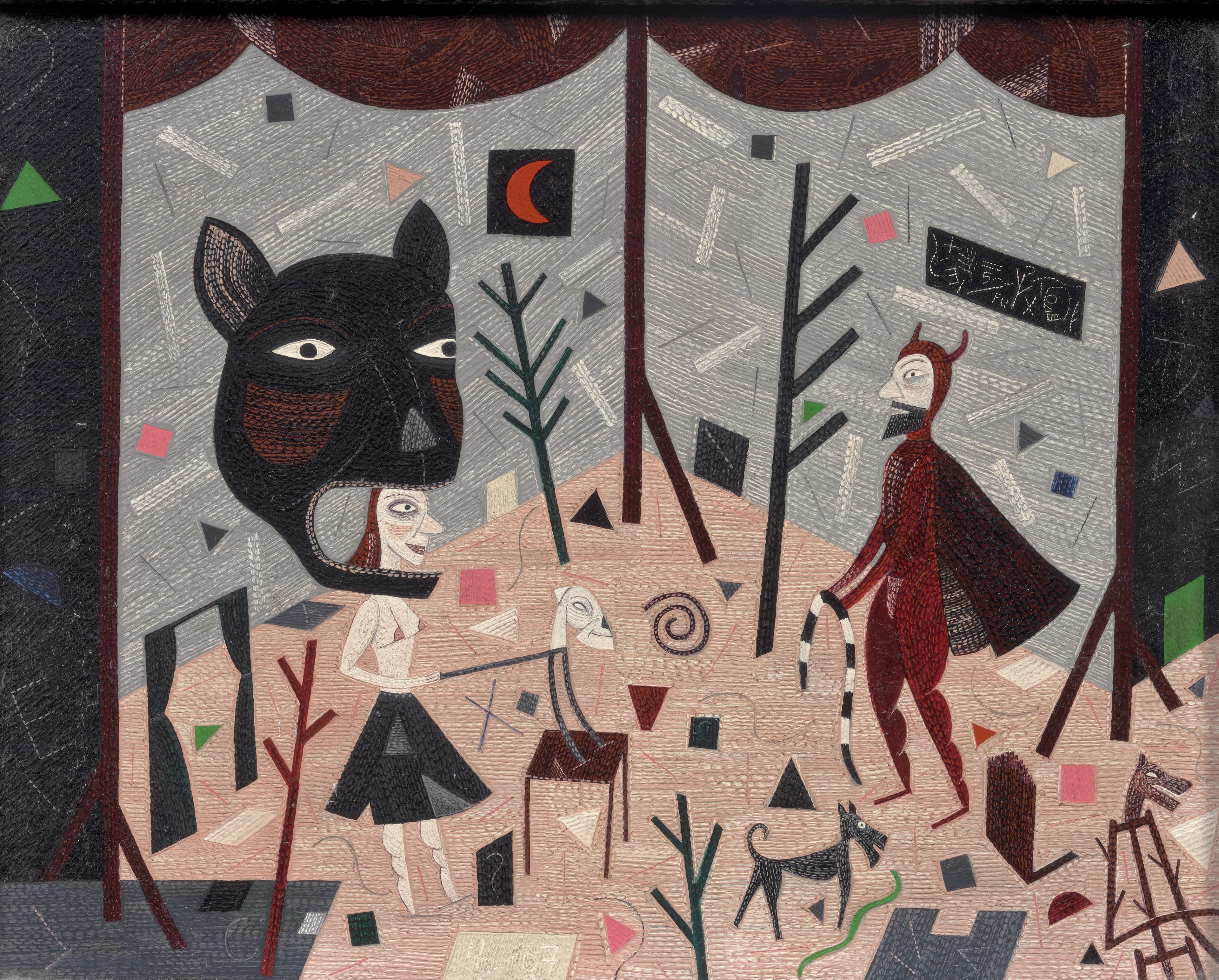 Susan Adan, Even Steven, 1987. Oil on canvas, 11 3/4 X 13 3/4 in. Collection of Michael Stevens.