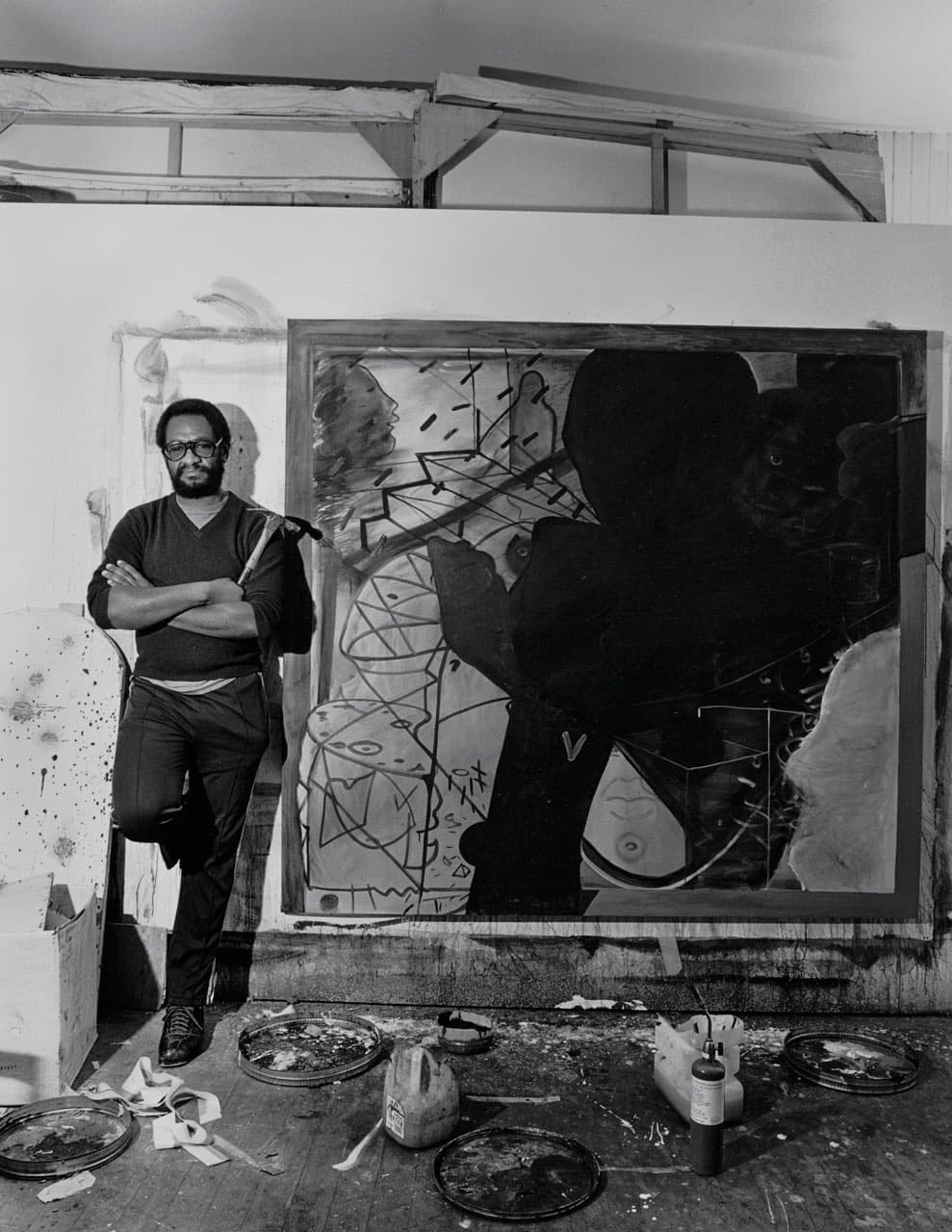 Kurt Edward Fishback (American, born 1942), Mike Henderson, from the "Sacramento Area Artists" portfolio, 1980. Gelatin silver print, edition: 1/20, 18 x 14 in. Crocker Art Museum, gift of the California Arts Council, 1988.21.10.