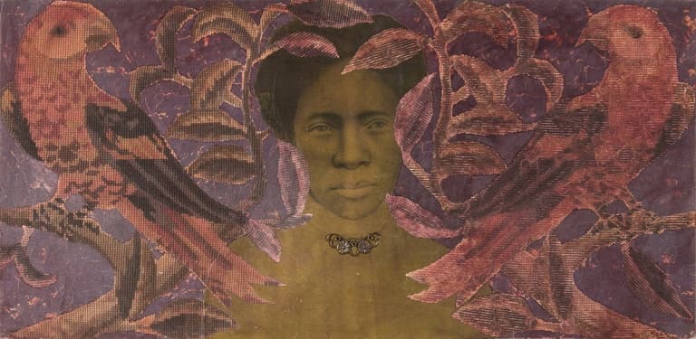 Woman with Two Parrots